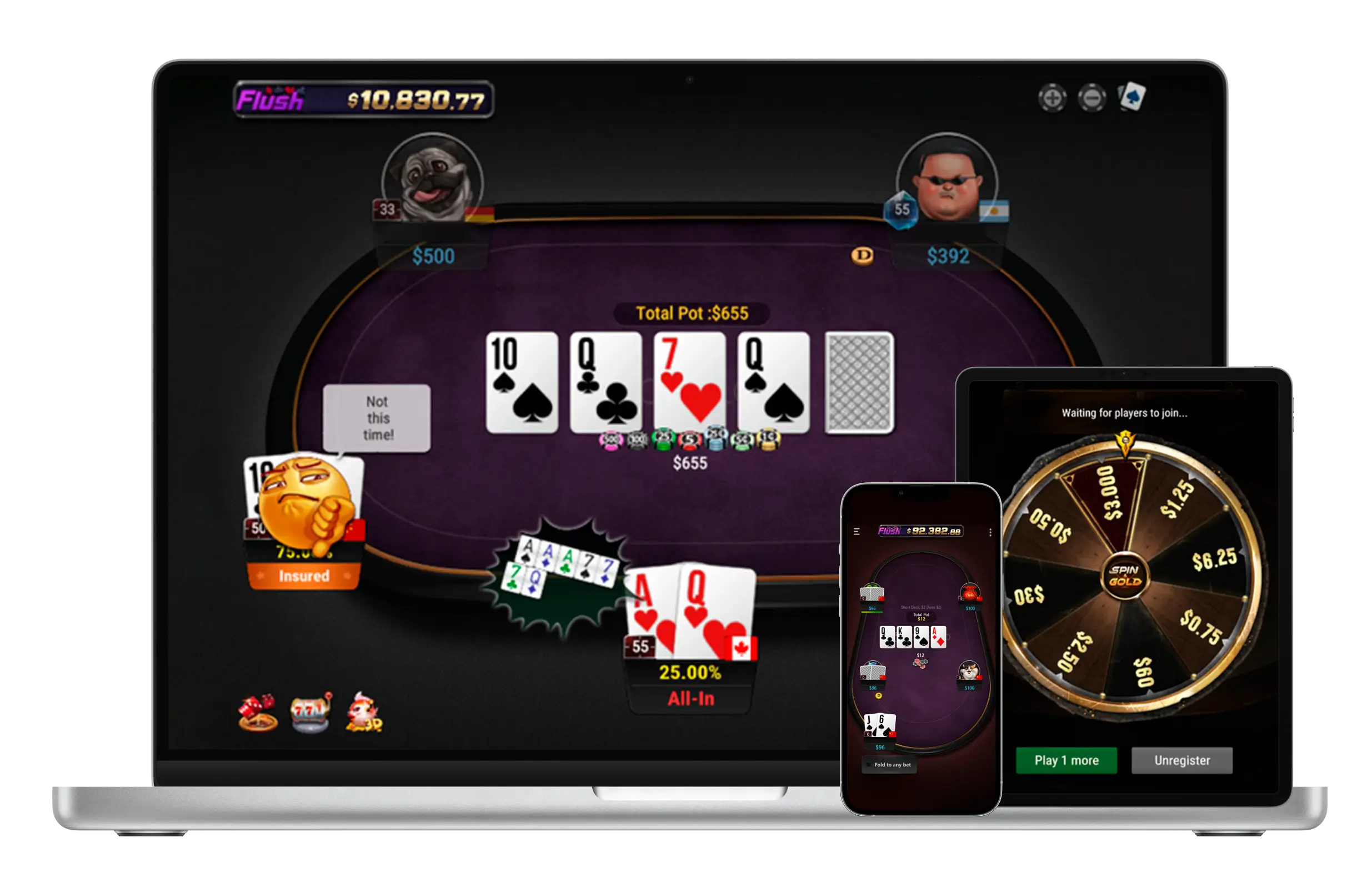 Игровой стол для онлайн-покера на платформе ПокерОК (ранее GGPokerOK, PokerOK, ГГ), доступный для устройств под управлением Windows, MacOS, Android и iOS
